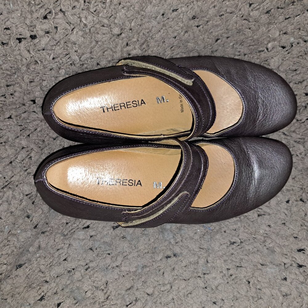 THERESIA M.-Metallic Leather Mary Janes-Strap/Heel-Size 4.5UK/6.5US-Near Mint - Picture 7 of 9